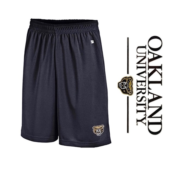 Oakland University Golden Grizzlies Men’s Black Mesh Shorts - Picture 13 of 13